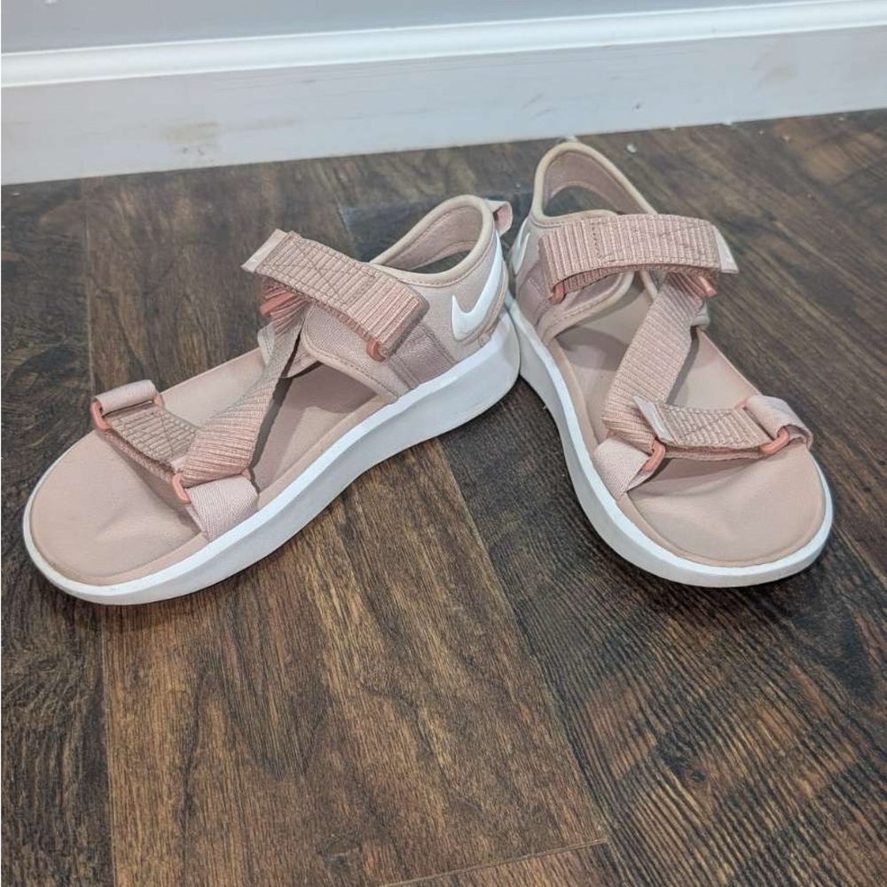 Nike Blush Sandals with White Logo